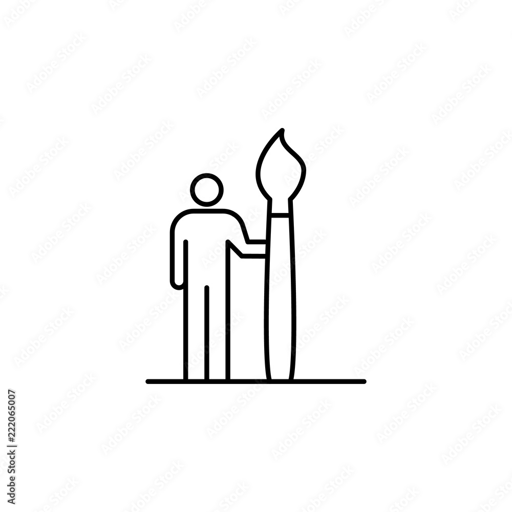 Poster artist icon. element of conceptual figures icon for mobile concept and web apps. thin line artist ic