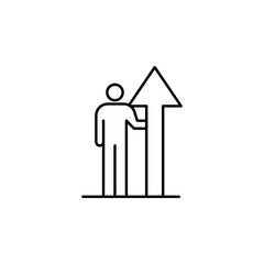 arrow up icon. Element of conceptual figures icon for mobile concept and web apps. Thin line arrow up icon can be used for web and mobile