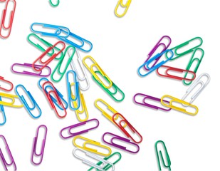 Scattered Colorful Paper Clips