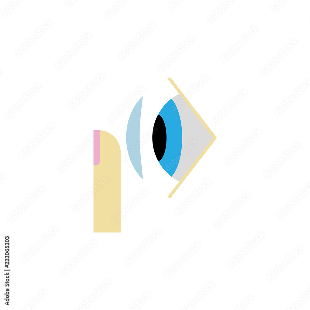 Poster contact lens illustration. element of optometry icon for mobile concept and web apps. colored contac