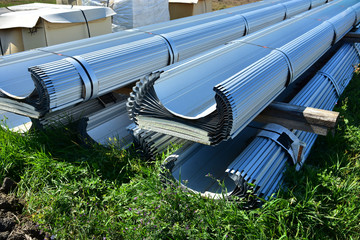 Steel construction material at nearby commercial building  site.