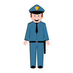 Isolated male police officer icon