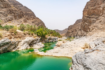 Wadi Al Arbeieen in eastern Muscat Governorate, Oman. It is located about 120 km from Muscat.