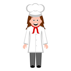 Isolated female chef icon