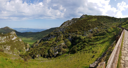 Fototapeta na wymiar Landscape near Covadonga Lakes, Picos de Europa, Asturias, Spain