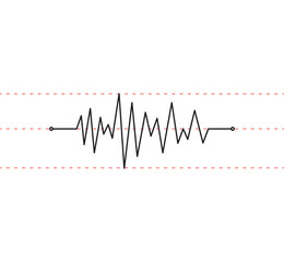 heart beat pulse line graphic vector illustration
