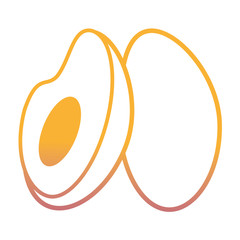 Avocados cut half rainbow lines