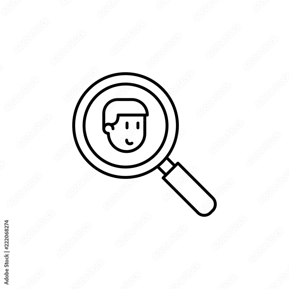 Poster friend search icon. element of friendship icon for mobile concept and web apps. thin line friend sea