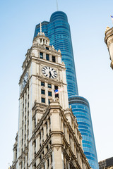 Fototapeta na wymiar Clocktower Defining Chicago
