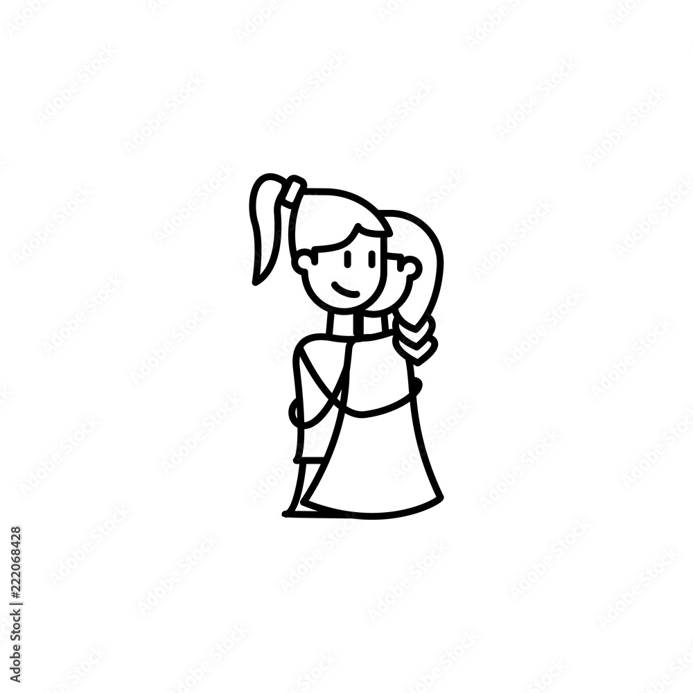 Poster girlfriends icon. element of friendship icon for mobile concept and web apps. thin line girlfriends 