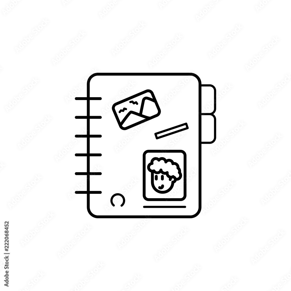 Poster friend notebook icon. element of friendship icon for mobile concept and web apps. thin line friend n