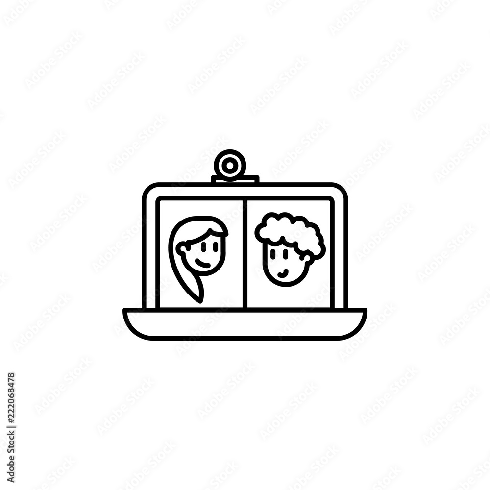 Aufkleber online communication of lovers icon. element of friendship icon for mobile concept and web apps. thi