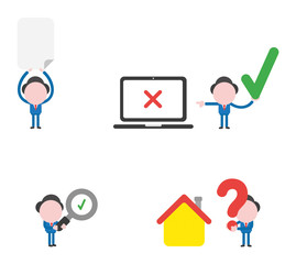 Vector illustration businessman character set