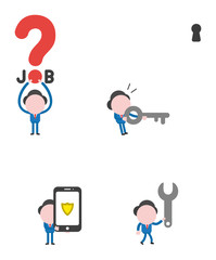 Vector illustration businessman character set