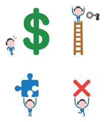 Vector illustration businessman character set