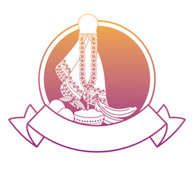 Ugadi indian emblem rainbow lines