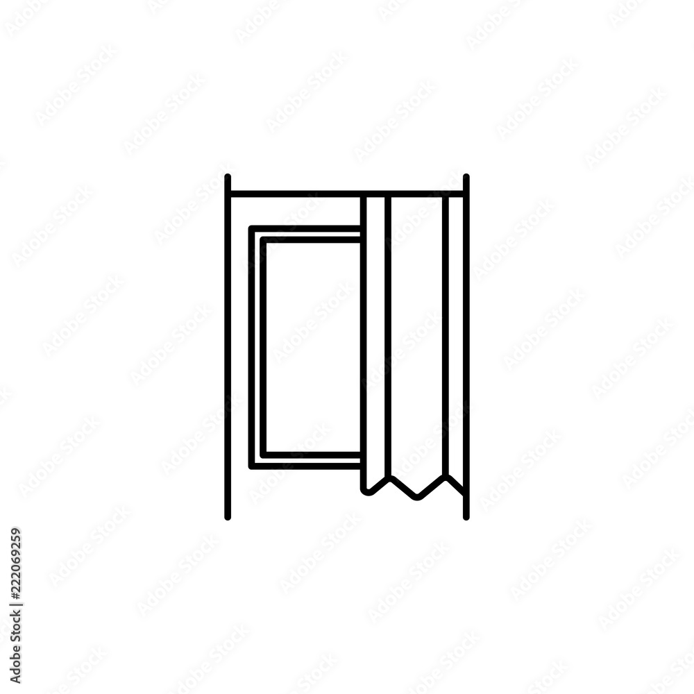 Poster dressing room in store outline icon. element of shopping icon for mobile concept and web apps. thin 