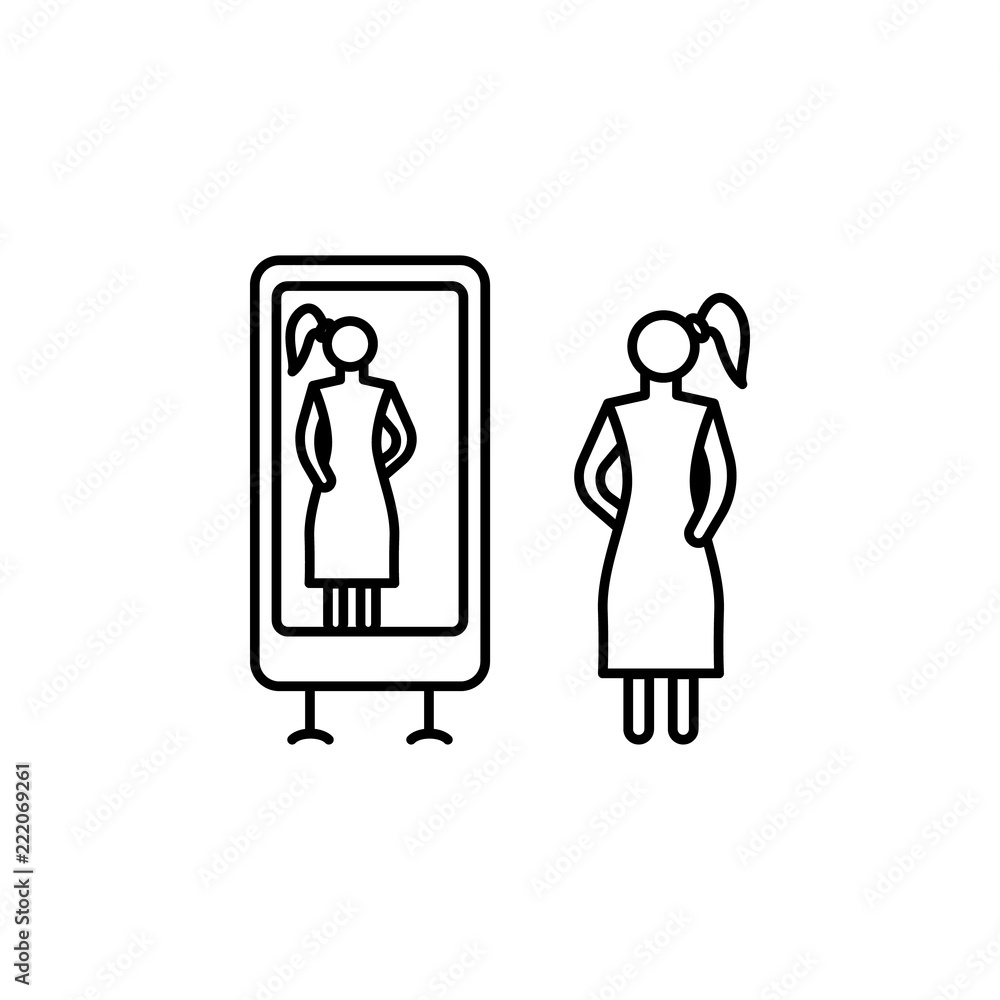 Poster try on a dress outline icon. element of shopping icon for mobile concept and web apps. thin line try