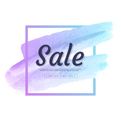 Sale banner on watercolor background in pastel color. Discount banners design template create by vector.