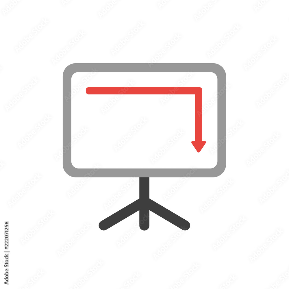 Poster vector icon concept of sales chart arrow moving up and down