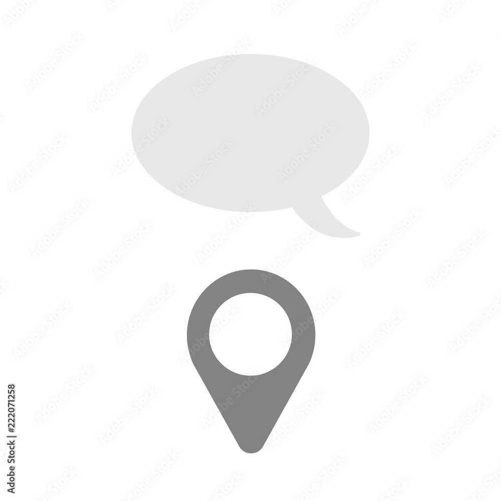 Aufkleber vector icon concept of map pointer with speech bubble