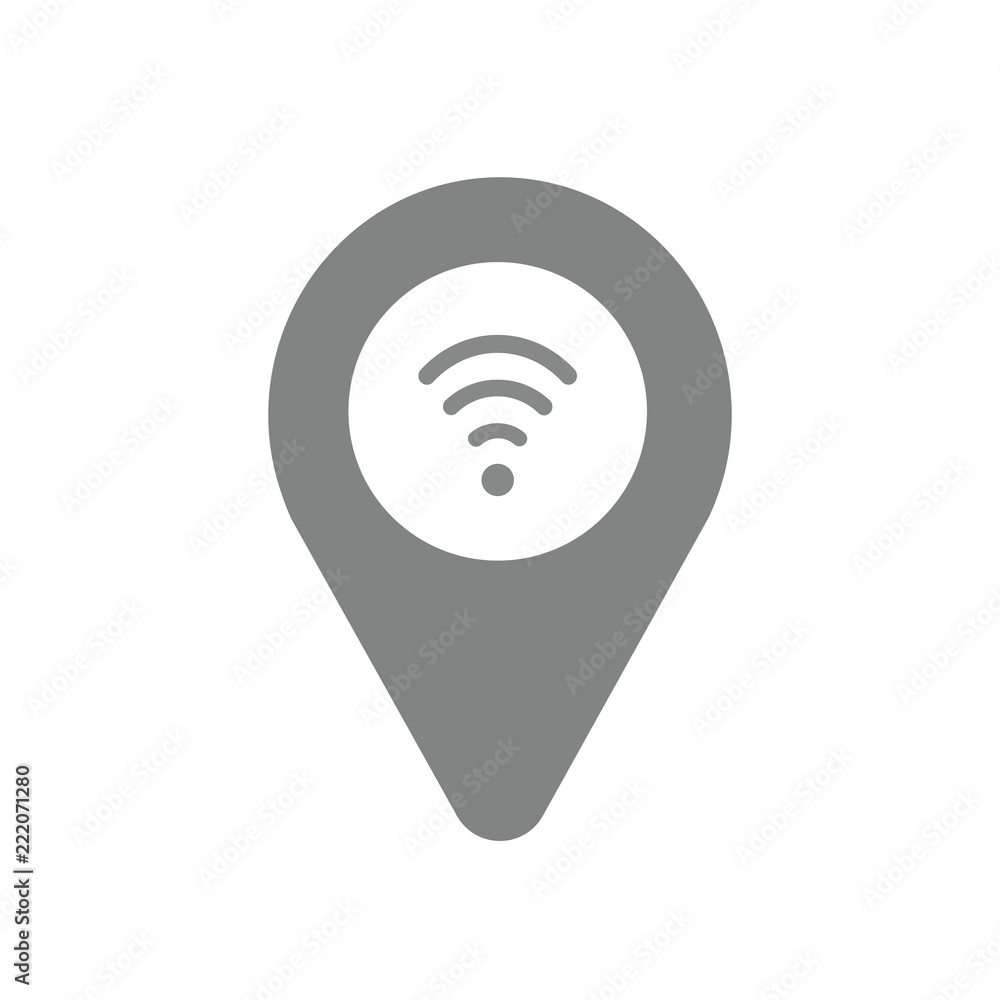 Poster vector icon concept of map pointer with wireless wifi symbol