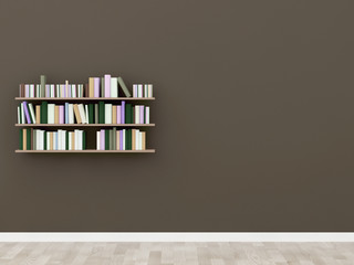 interior bookshelf room library. 3d rendering	