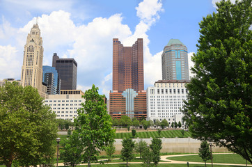 Obraz premium High raise buildings in Downtown Columbus