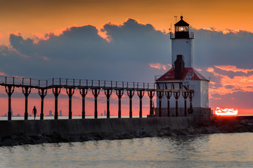 Michigan City Lighthouse Sunset