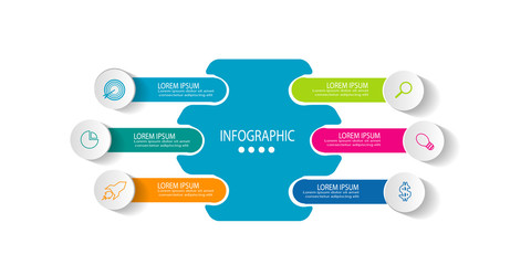 Modern eye catching chart data timeline infographic element template vector