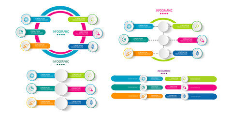 Modern eye catching chart data timeline infographic element template vector