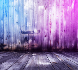 interior with neon lights