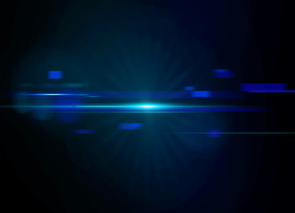 Lens flare light on black background