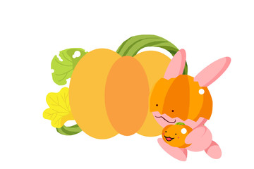 ウサギのハロウィンカード