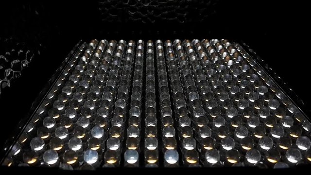 Rows of LED Light Diodes On Lighting Panel