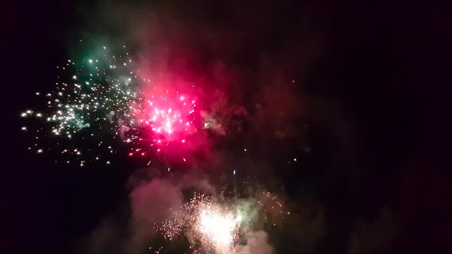 Colorful fireworks display in night sky