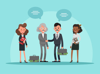business people working in office vector character design no4