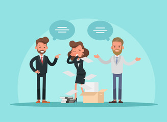 business people working in office vector character design no6