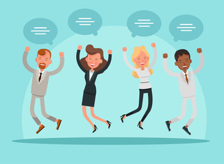 business people working in office vector character design no7