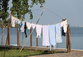 clothes hanging out to dry