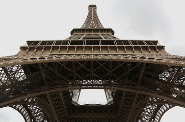 Eiffel tower from bottom in Paris France