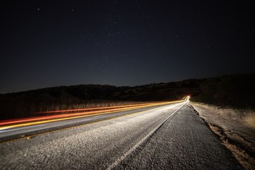 Light trails in the night 