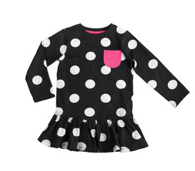 cotton black polka dot dress