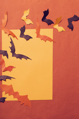 paper bats on paper background