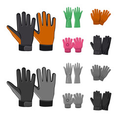Obraz premium Isolated object of glove and winter logo. Set of glove and equipment stock vector illustration.
