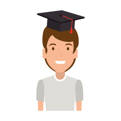 young man student with hat graduation