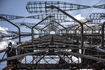 The abandoned buildings of the dead city of Chernobyl