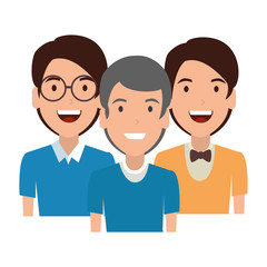 elegant and young men characters