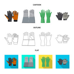 Vector illustration of glove and winter logo. Collection of glove and equipment stock symbol for web.