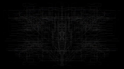 Pipes and wires creating futuristic and mechanical shapes